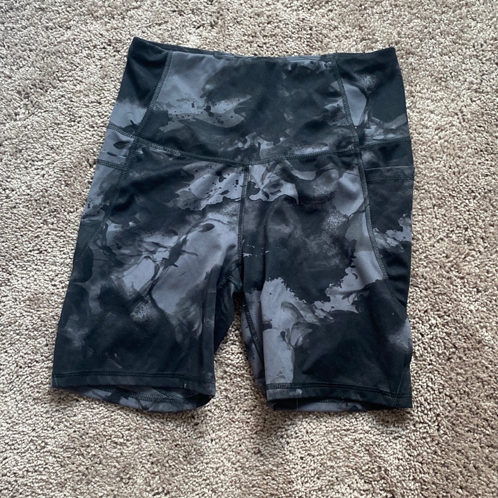 Black and gray biker shorts